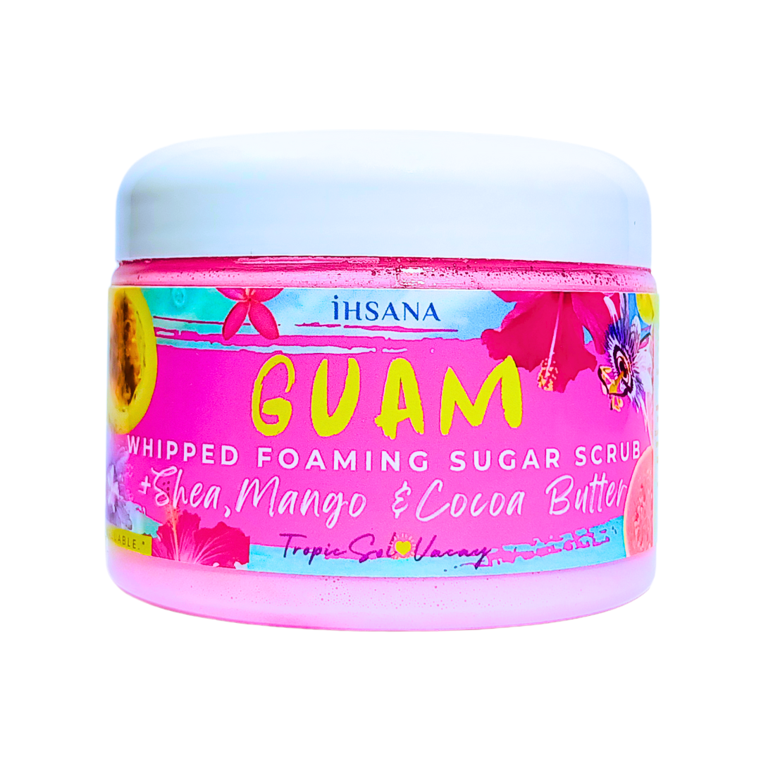 PASSION FRUIT + GUAVA - Triple Butter Whipped Foaming Sugar Scrub - Guam