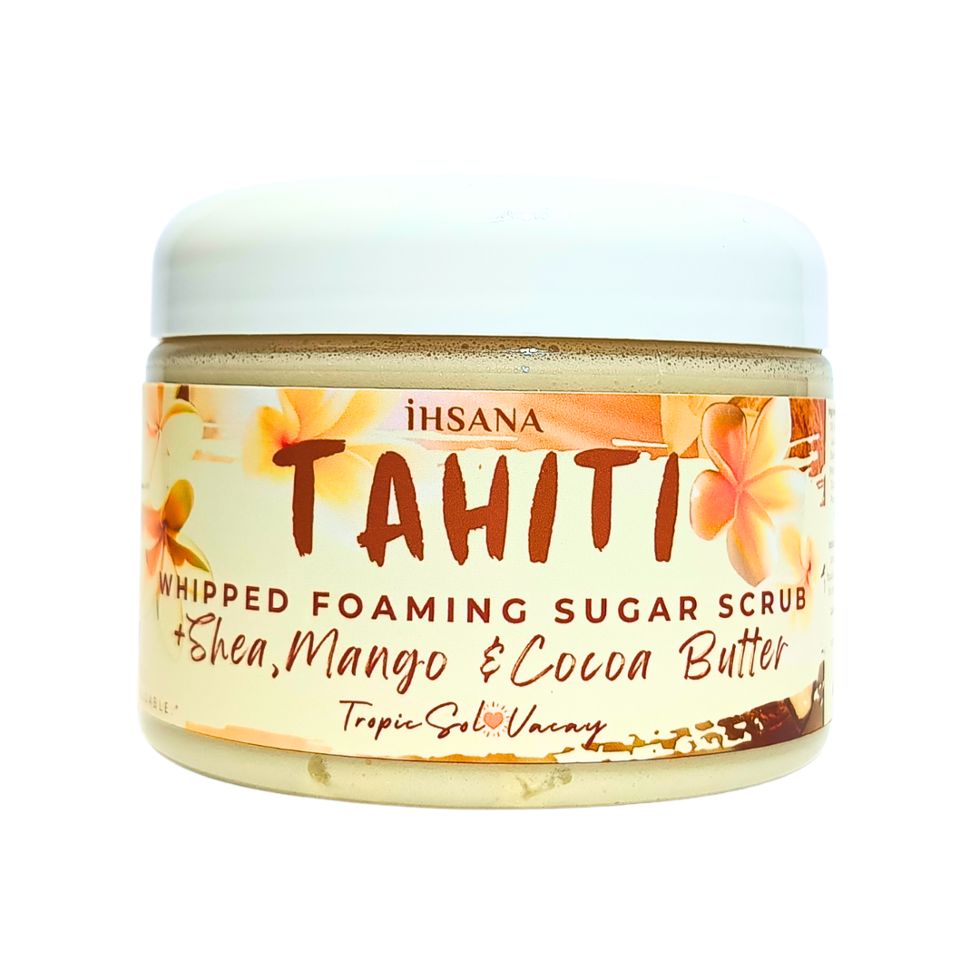 VANILLA + COCONUT - Triple Butter Whipped Foaming Sugar Scrub - Tahiti